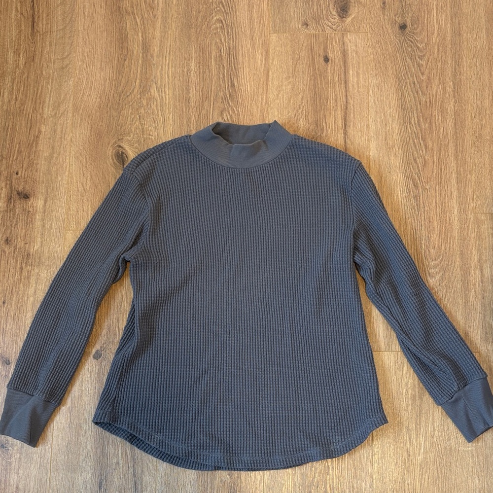 Madewell Women’s Gray turtleneck waffle top